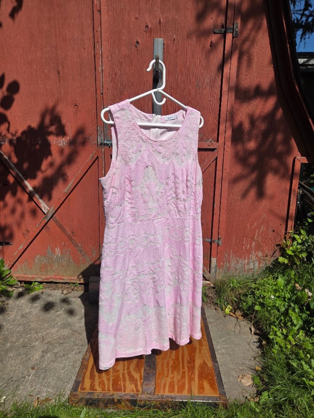 Ricki's Pink Lace Overlay Fit-and-Flare Dress - Size 16